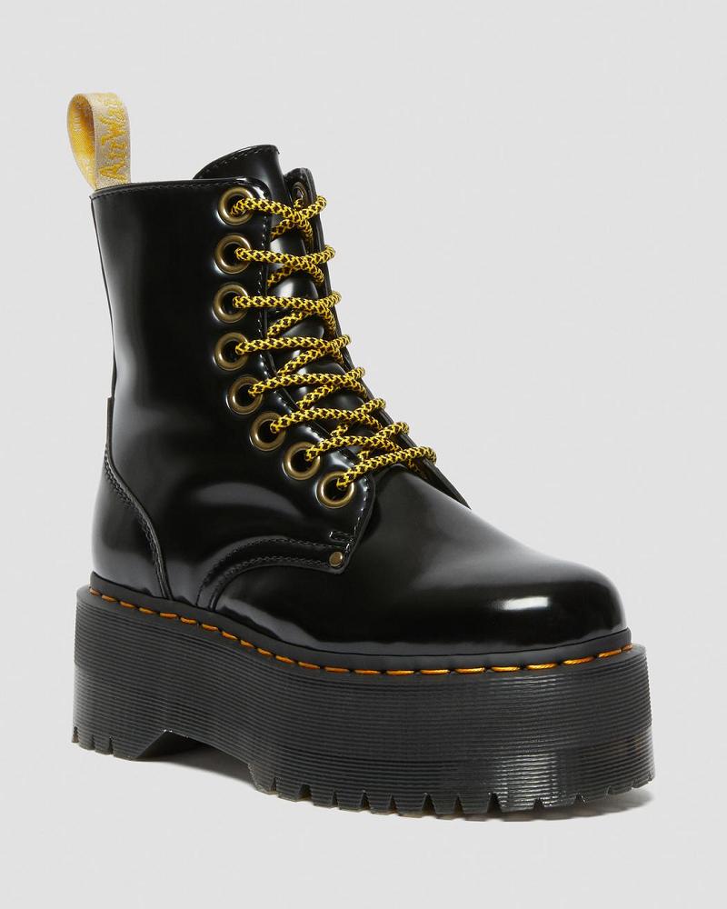 Black Women\'s Dr Martens Vegan Jadon Max Platform Boots | CA 263PJJ